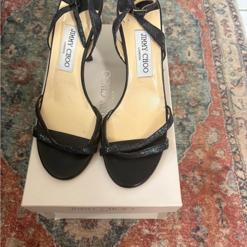 Jimmy Choo Glitter Black Heels